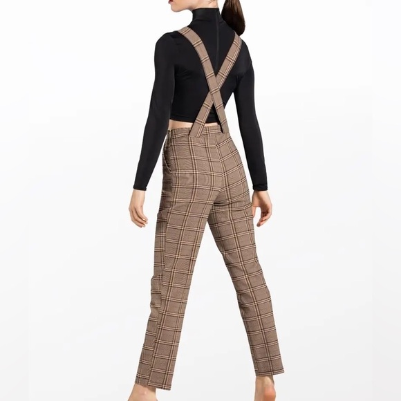 Weissman Plaid Suspenders & White Bodysuit Dance Costume - Picture 2 of 5